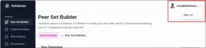 To log out of the Deltabase platform, then select your email address at the top of the page, and select the Sign out option: